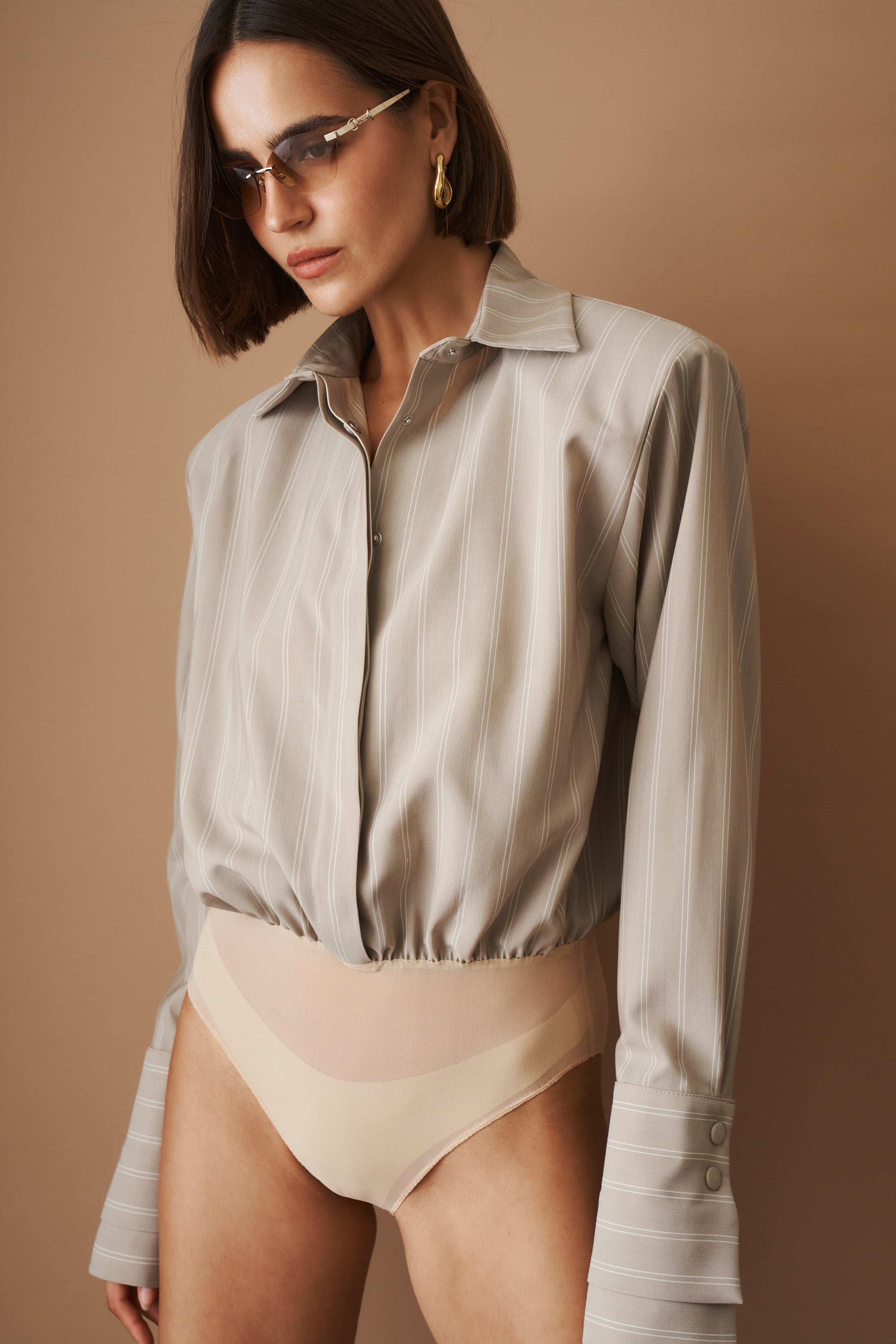 Striped Viscose Wool Bodysuit - DÉSORDRE