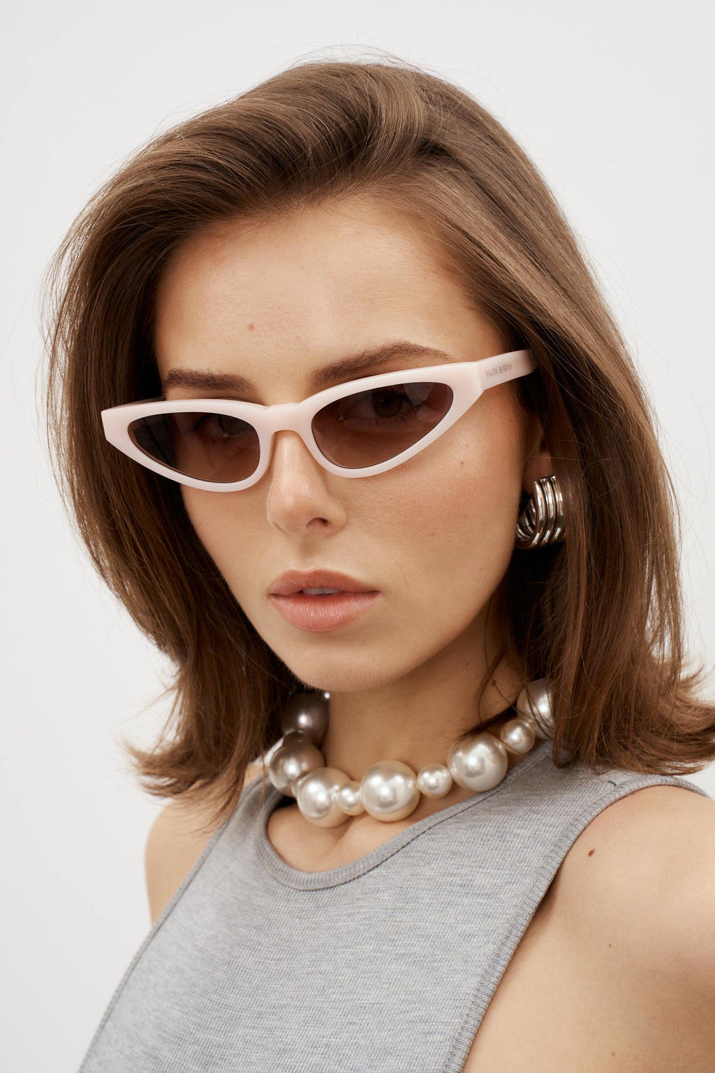 Narrow Cat Eye Pink Sunglasses - Désordre Boutique