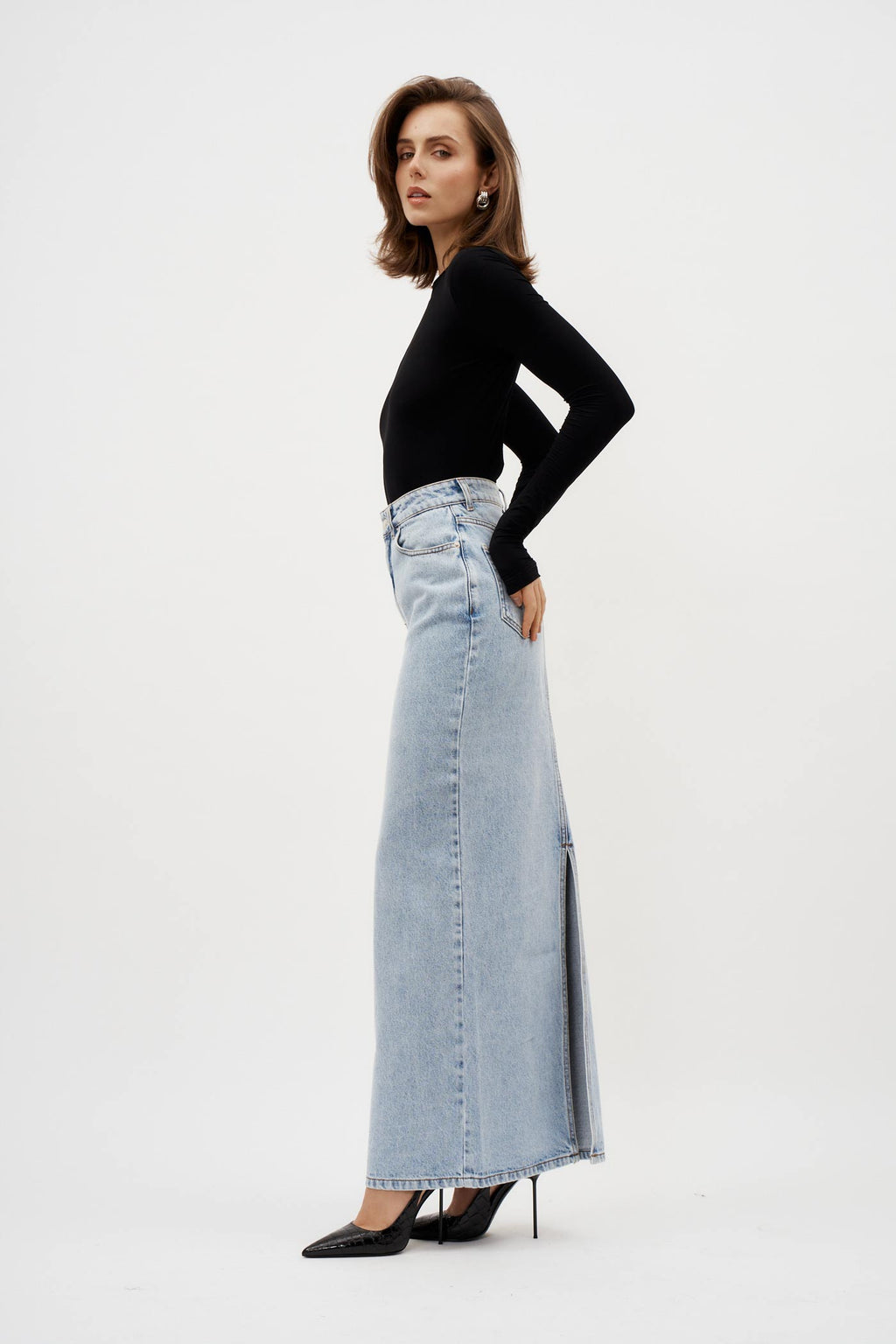 Noble Maxi Washed Blue Skirt - Désordre Boutique