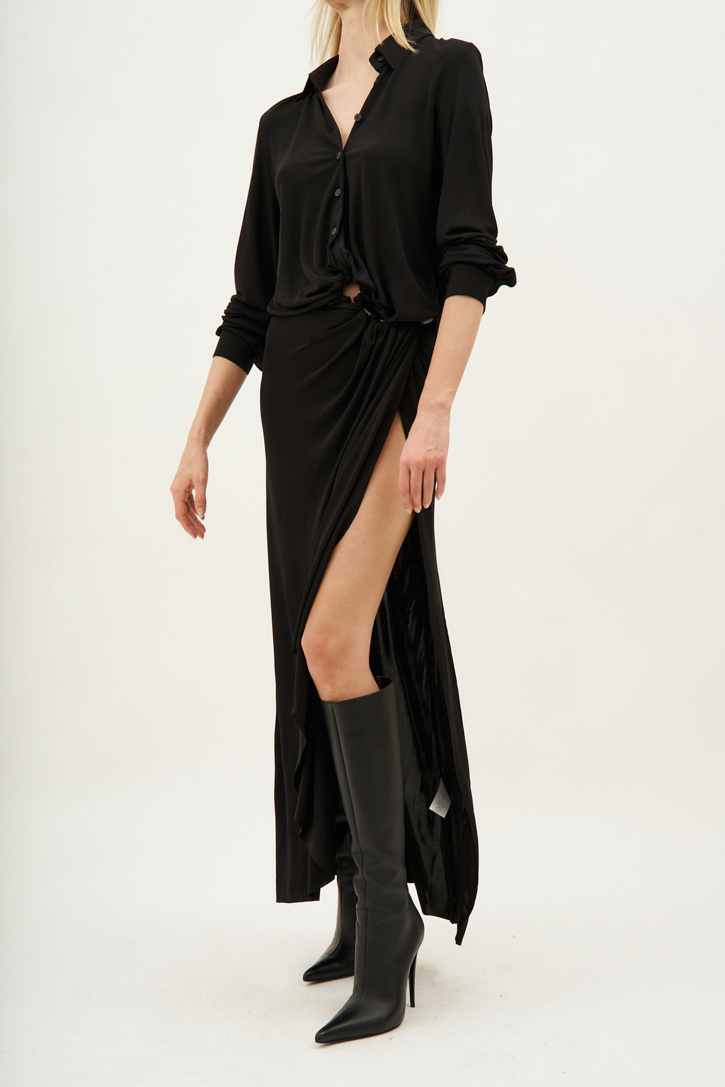 Odessa Stone Shirt Black Dress - Désordre Boutique