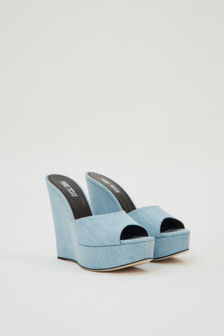 Olga Blue Denim Platforms - Désordre Boutique