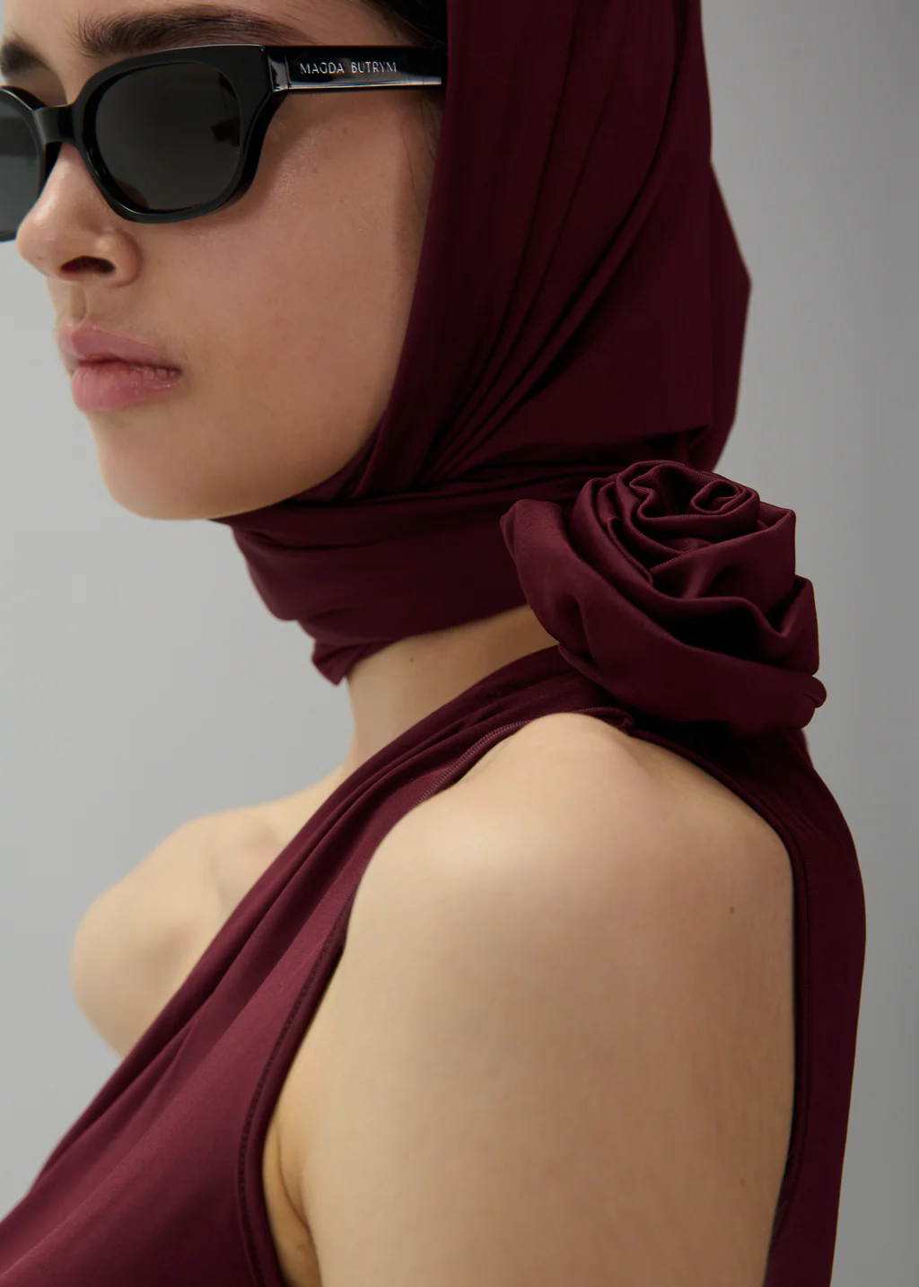 One Shoulder Burgundy T-Shirt - Désordre Boutique