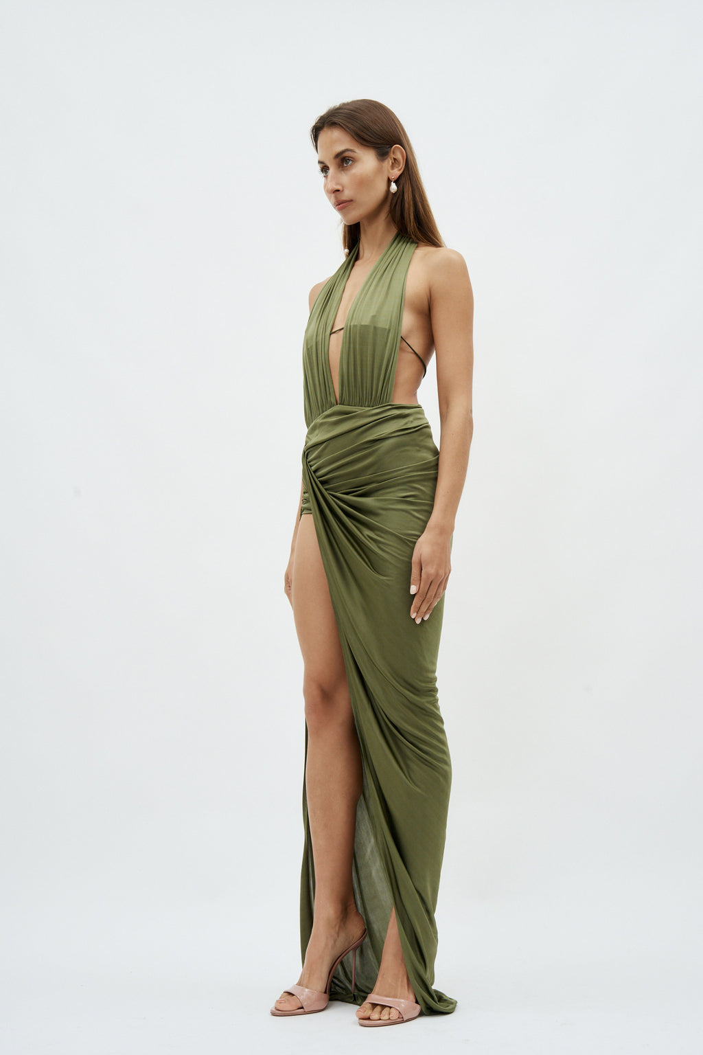 Open Draped Mousse Gown - Désordre Boutique