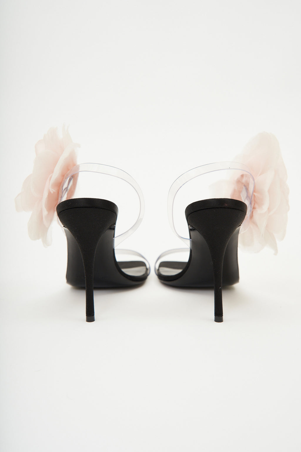 Organza Flower PVC Black Pink Sandals - Désordre Boutique