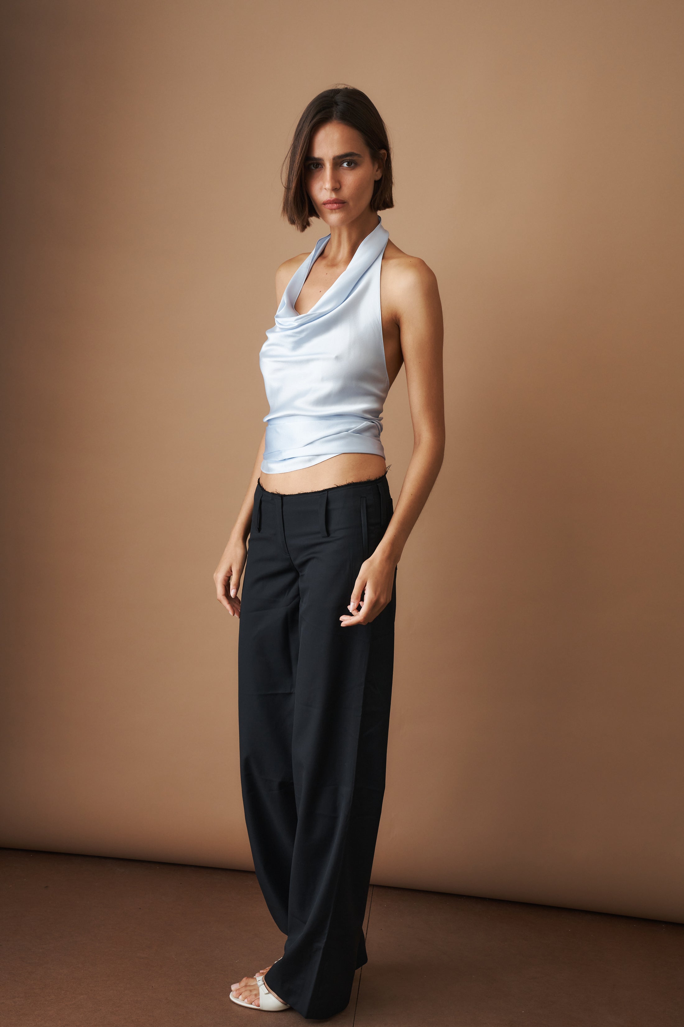 Cowl Neck Halter Ice Blue - DÉSORDRE