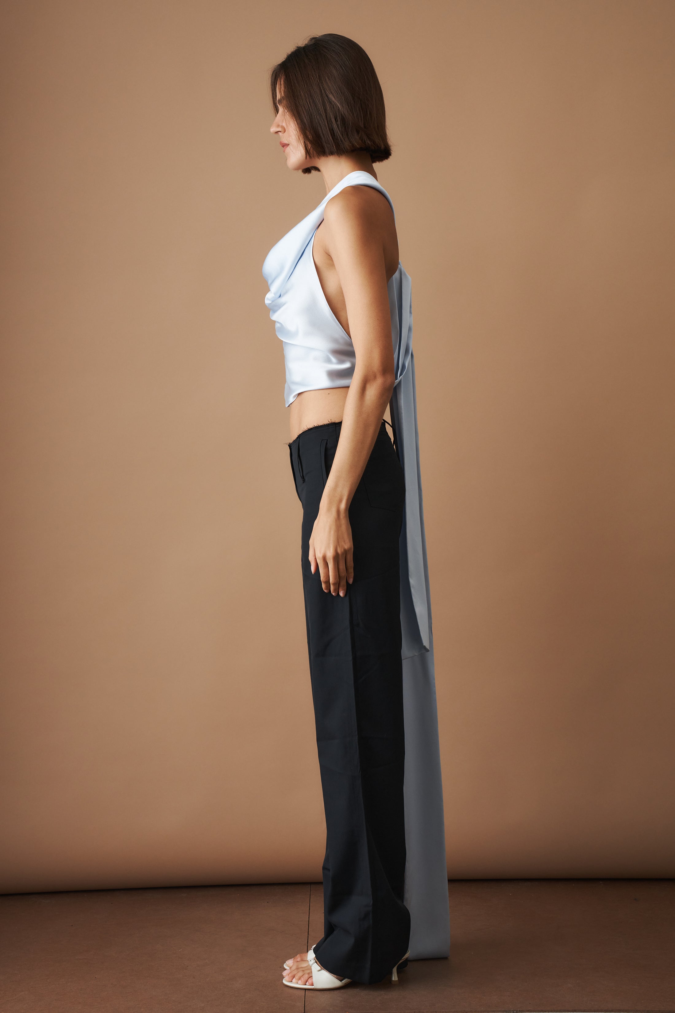 Cowl Neck Halter Ice Blue - DÉSORDRE