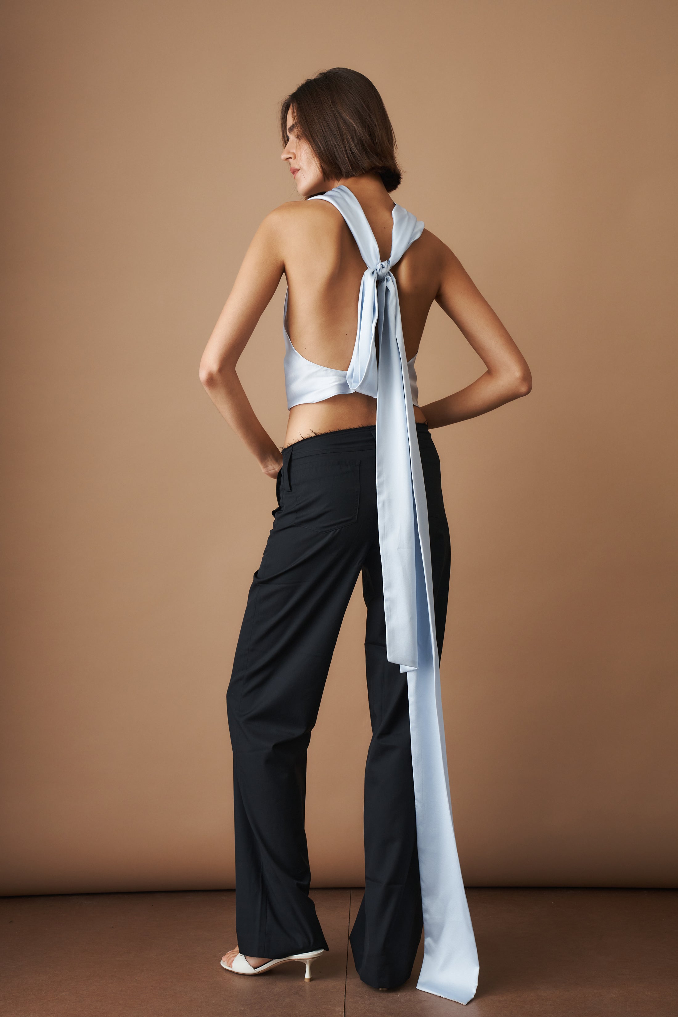 Cowl Neck Halter Ice Blue - DÉSORDRE