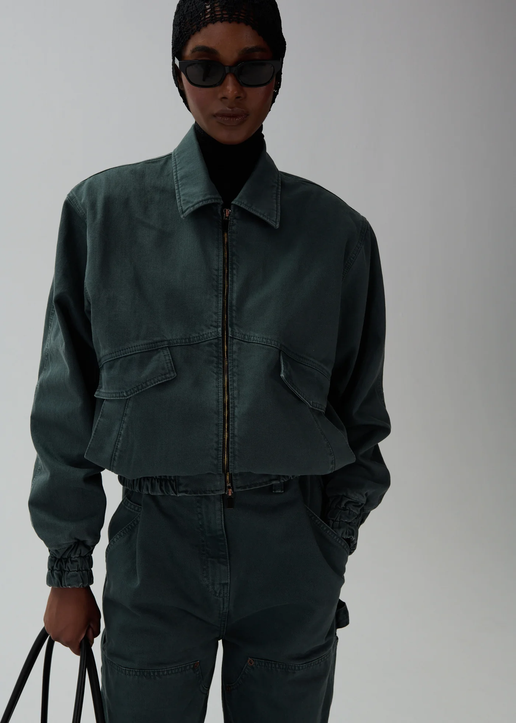 Oversized Denim Green Bomber - Désordre Boutique