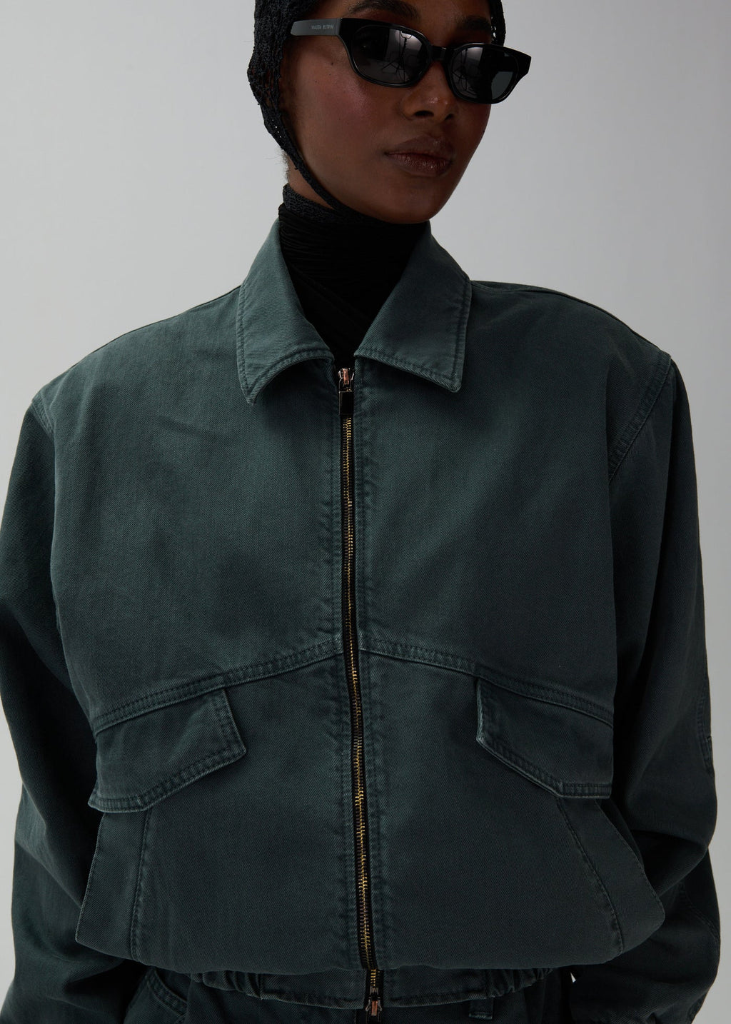 Oversized Denim Green Bomber - Désordre Boutique