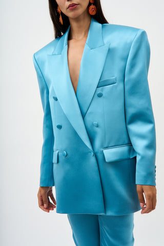 Oversized Double Breasted Aquamarine Blazer - Désordre Boutique