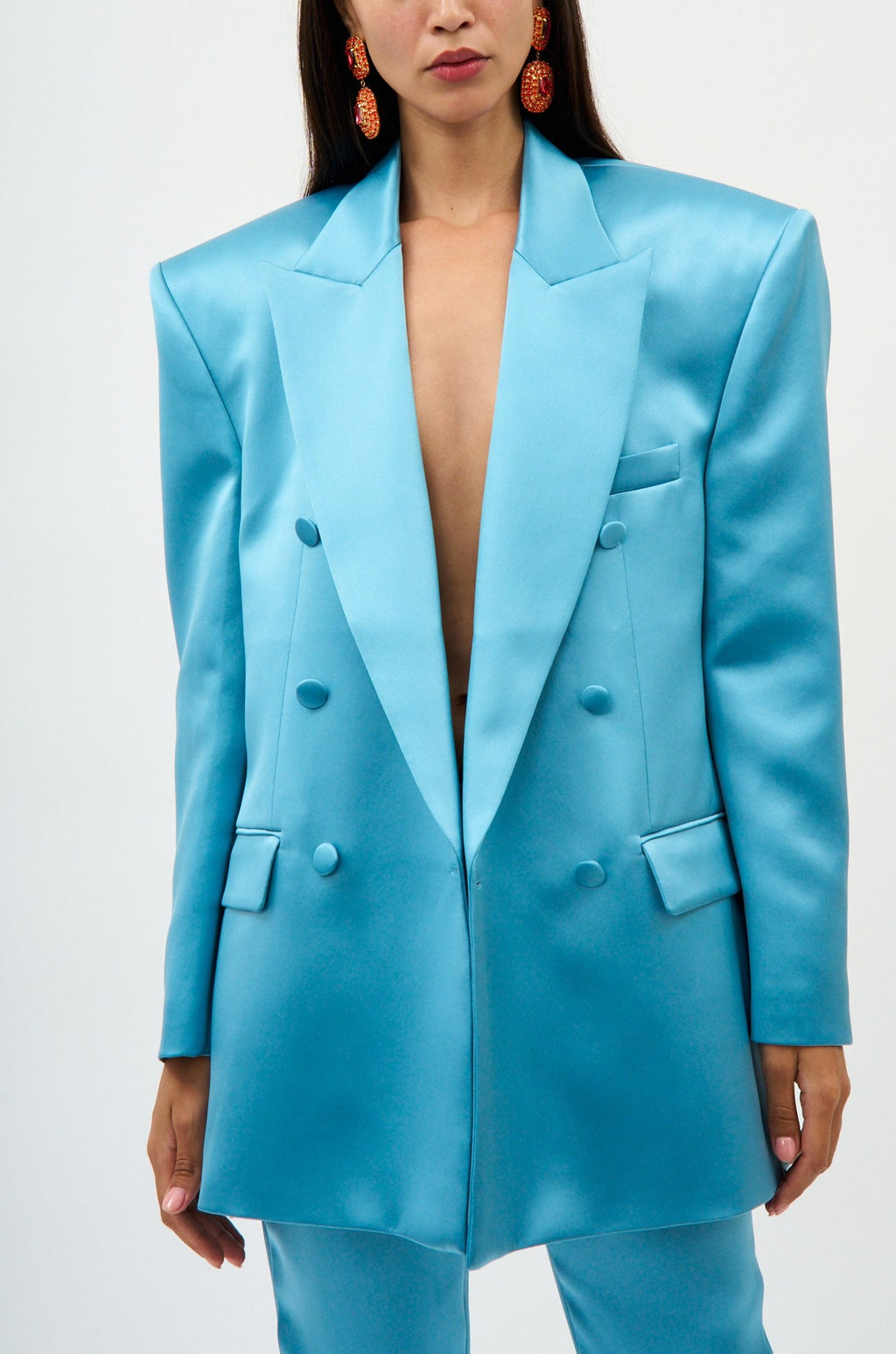 Oversized Double Breasted Aquamarine Blazer - Désordre Boutique