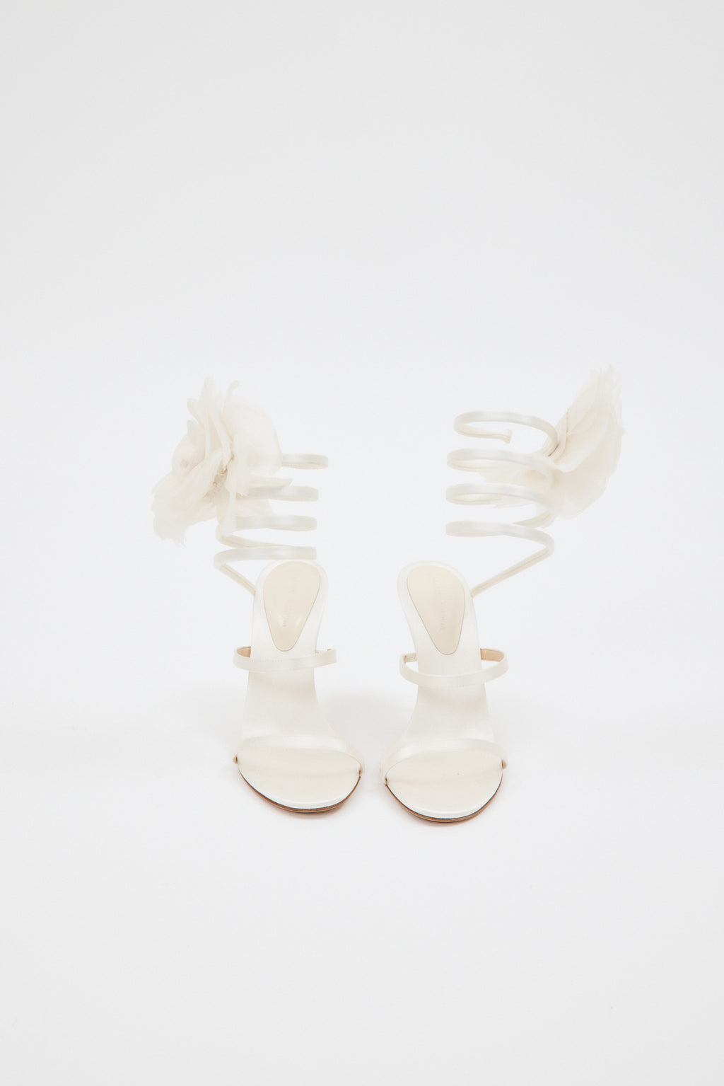 Oversized Flower Cream Spiral Sandals - Désordre Boutique