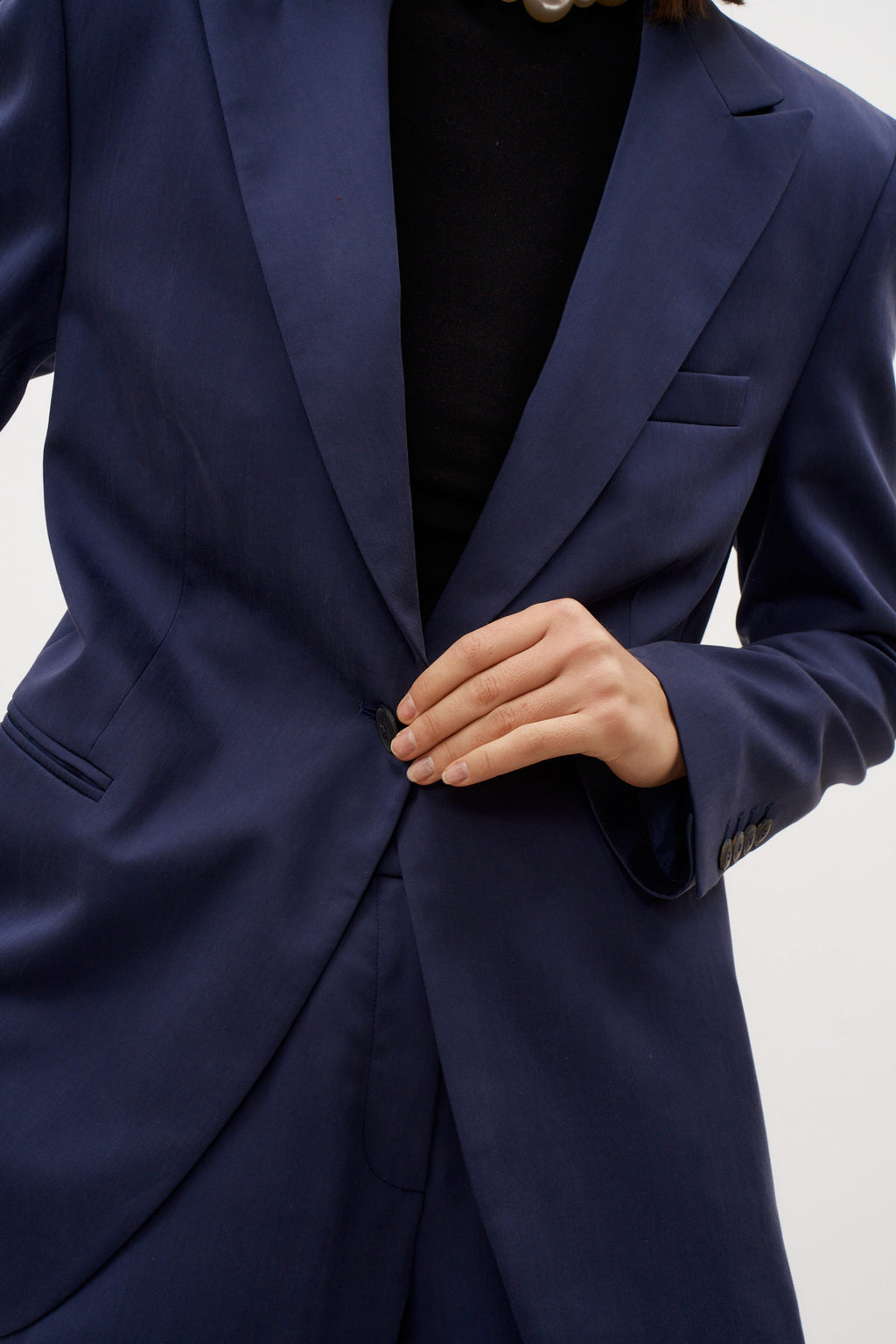 Oversized Single Button Navy Blazer - Désordre Boutique