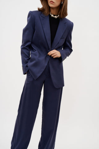 Oversized Single Button Navy Blazer - Désordre Boutique