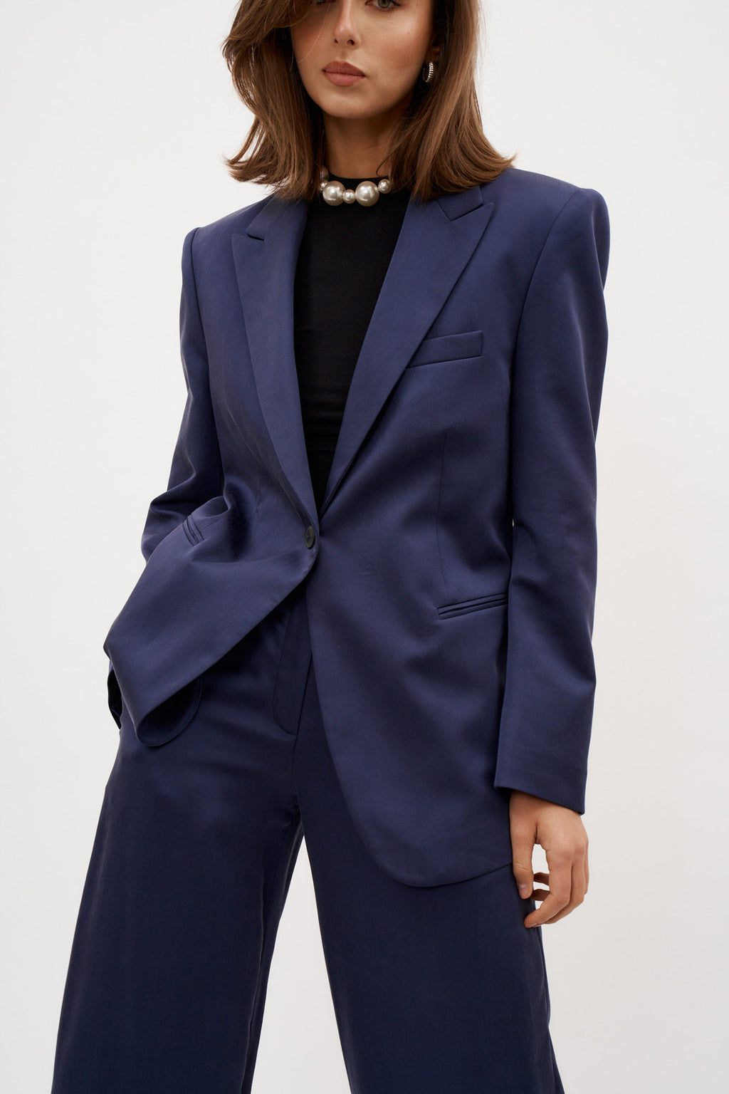 Oversized Single Button Navy Blazer - Désordre Boutique