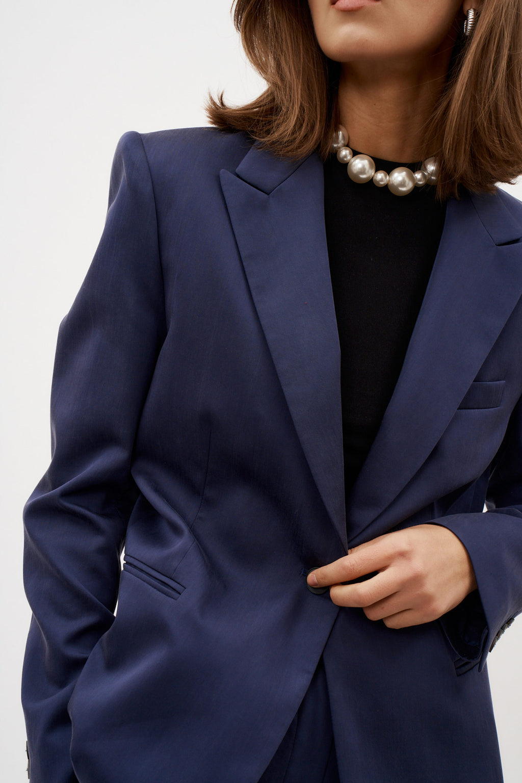 Oversized Single Button Navy Blazer - Désordre Boutique