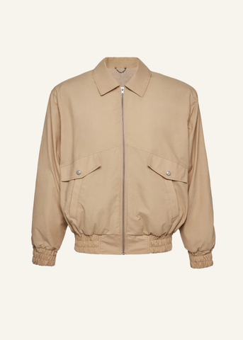 Oversized Technical Cotton Beige Bomber - Désordre Boutique