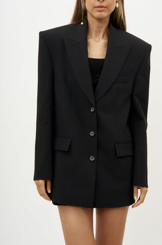 Oversized Three Button Black Blazer - Désordre Boutique