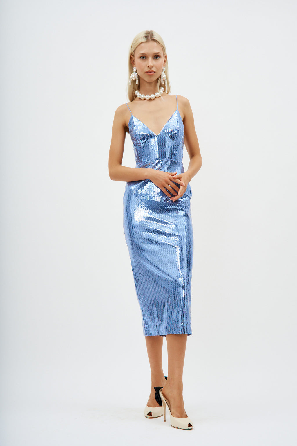 Panelled Bikini Sequin Periwinkle Dress - Désordre Boutique