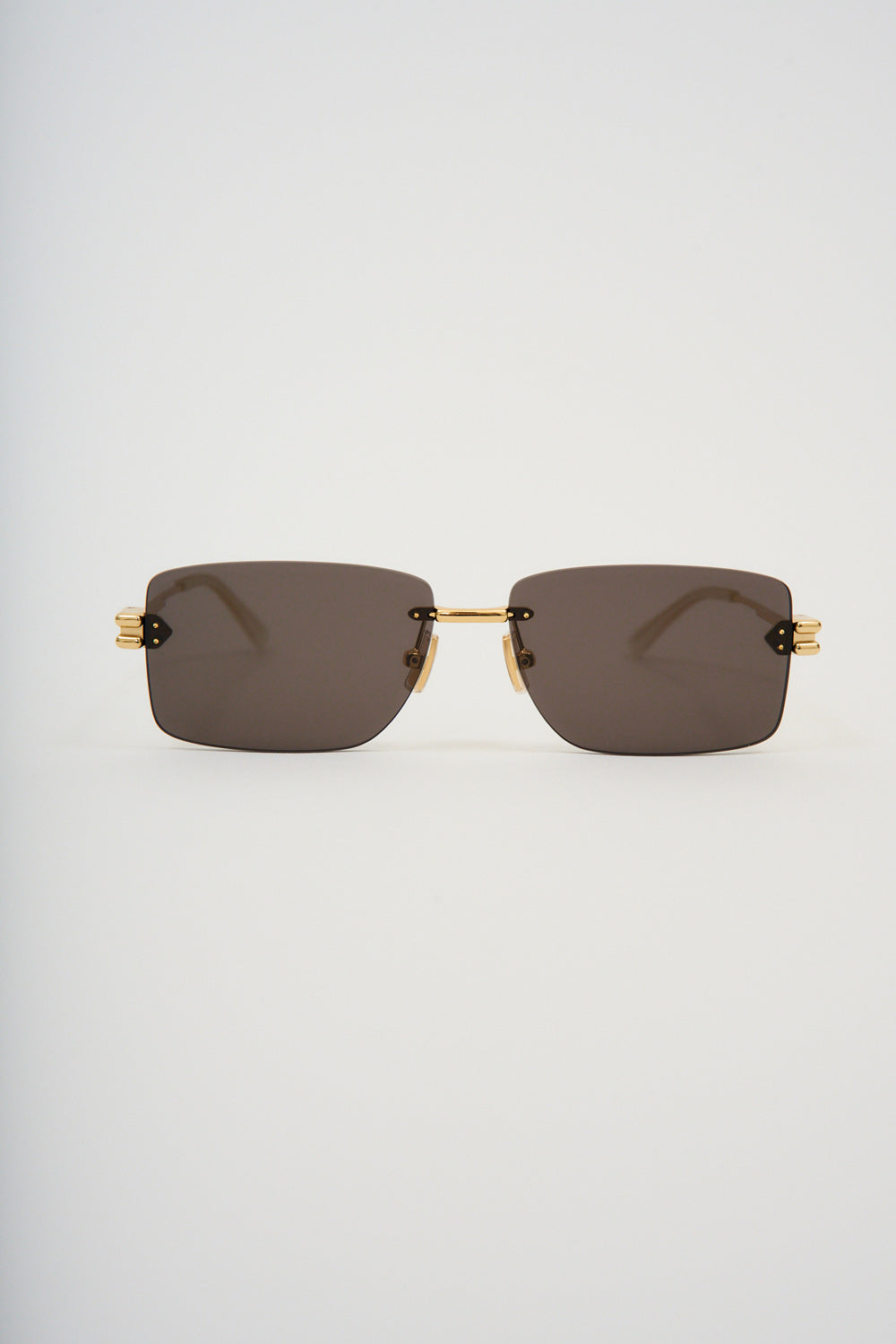 Rimless Rectangular Gold Sunglasses - Désordre Boutique