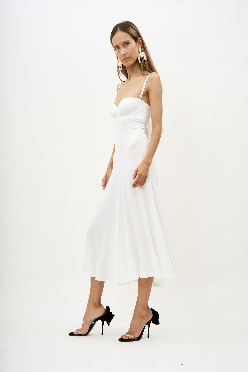 Rose Sweetheart White Midi Dress - Désordre Boutique