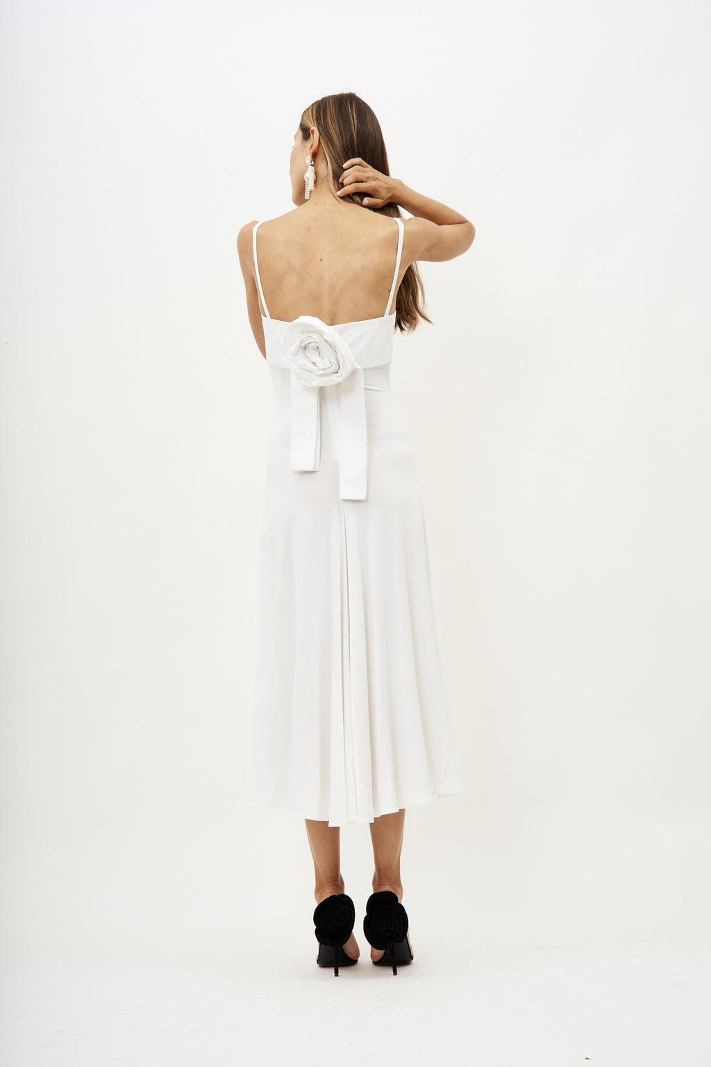 Rose Sweetheart White Midi Dress - Désordre Boutique