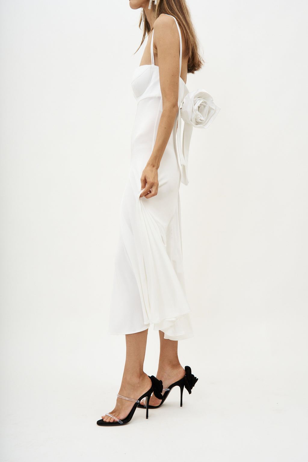 Rose Sweetheart White Midi Dress - Désordre Boutique