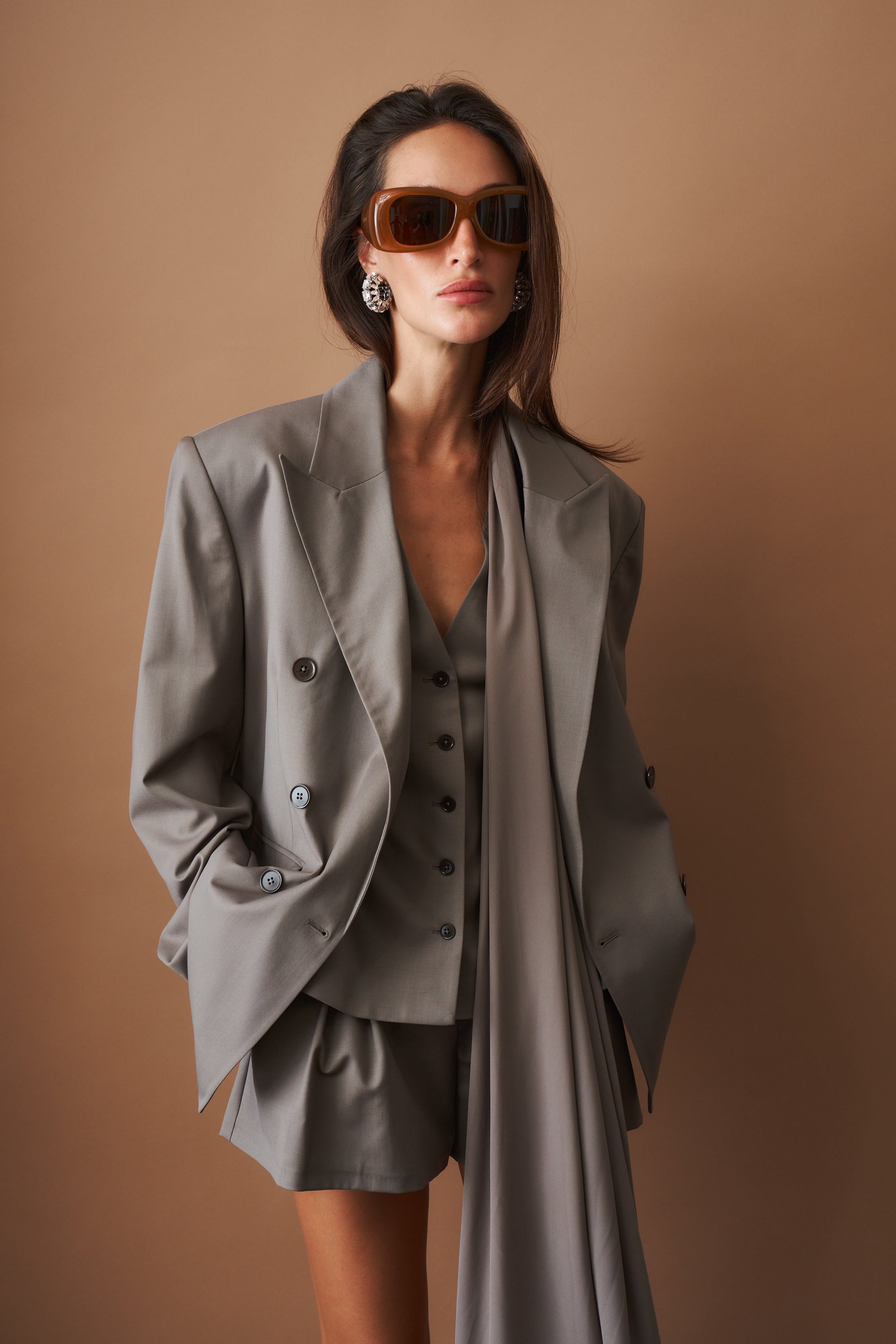 Oversized Scarf Blazer - DÉSORDRE