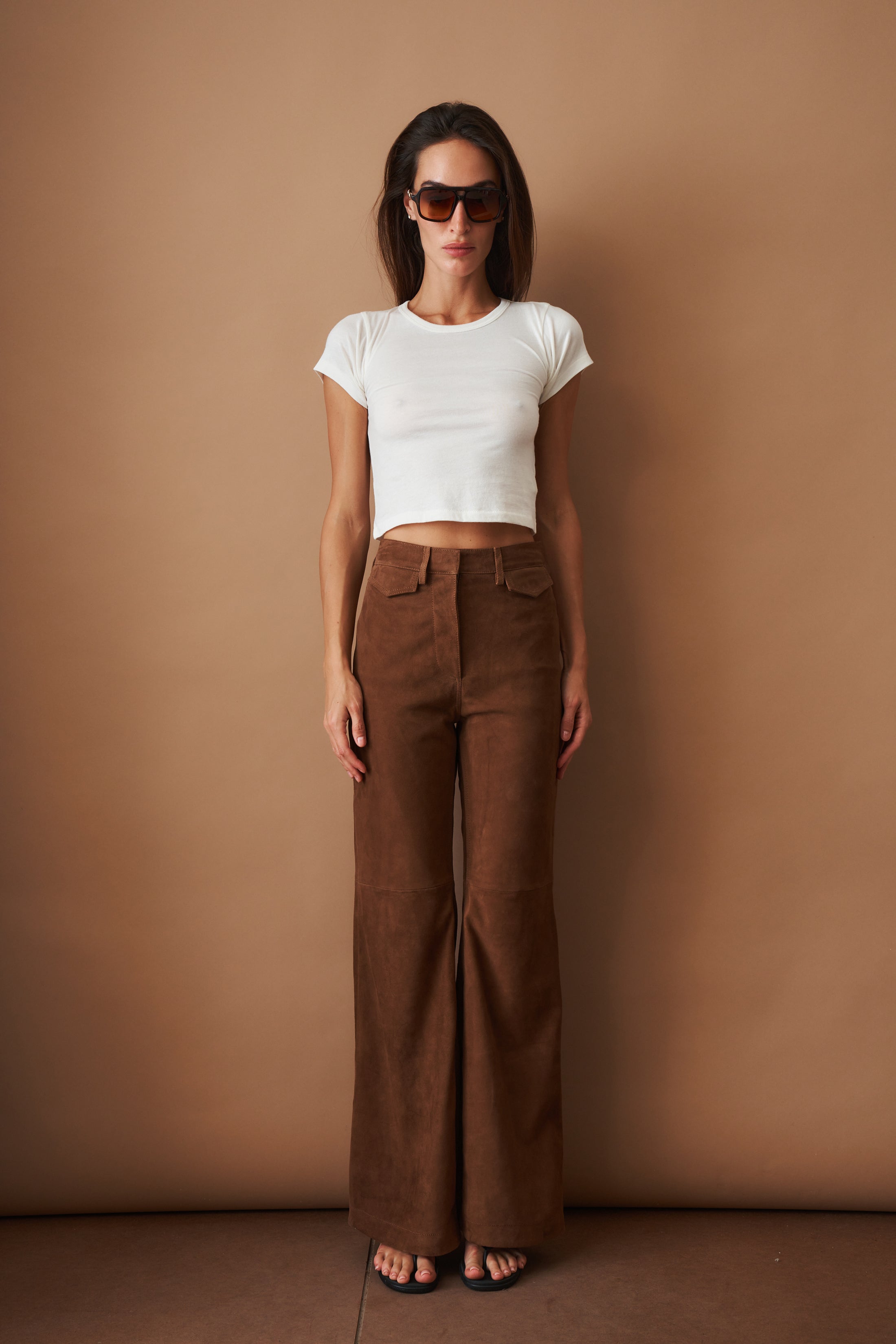 Suede High Waisted Pants - DÉSORDRE
