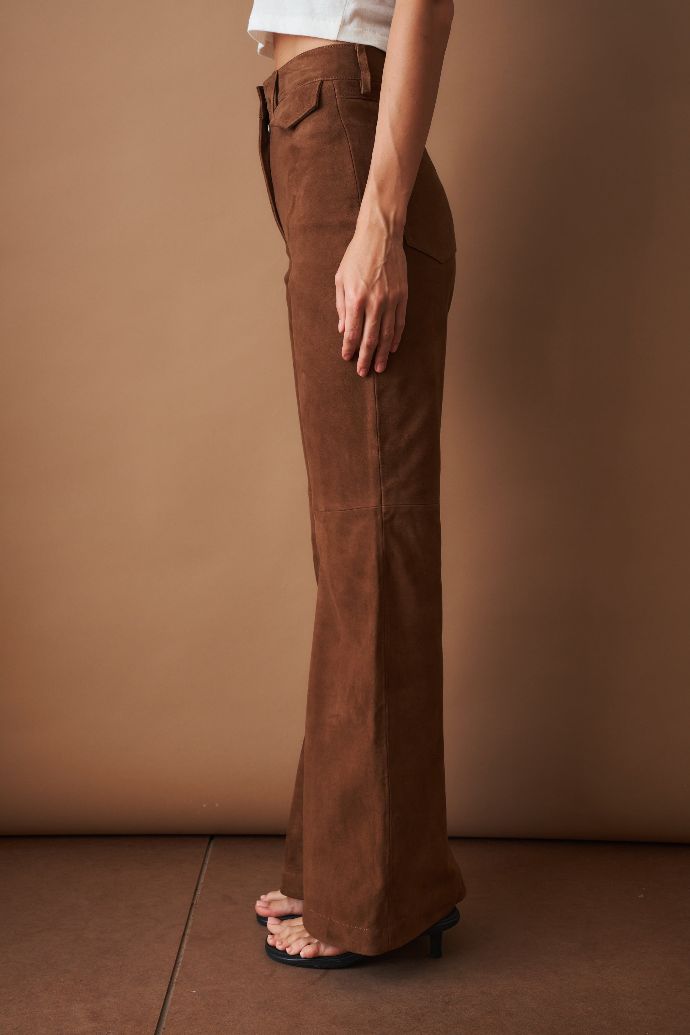 Suede High Waisted Pants - DÉSORDRE