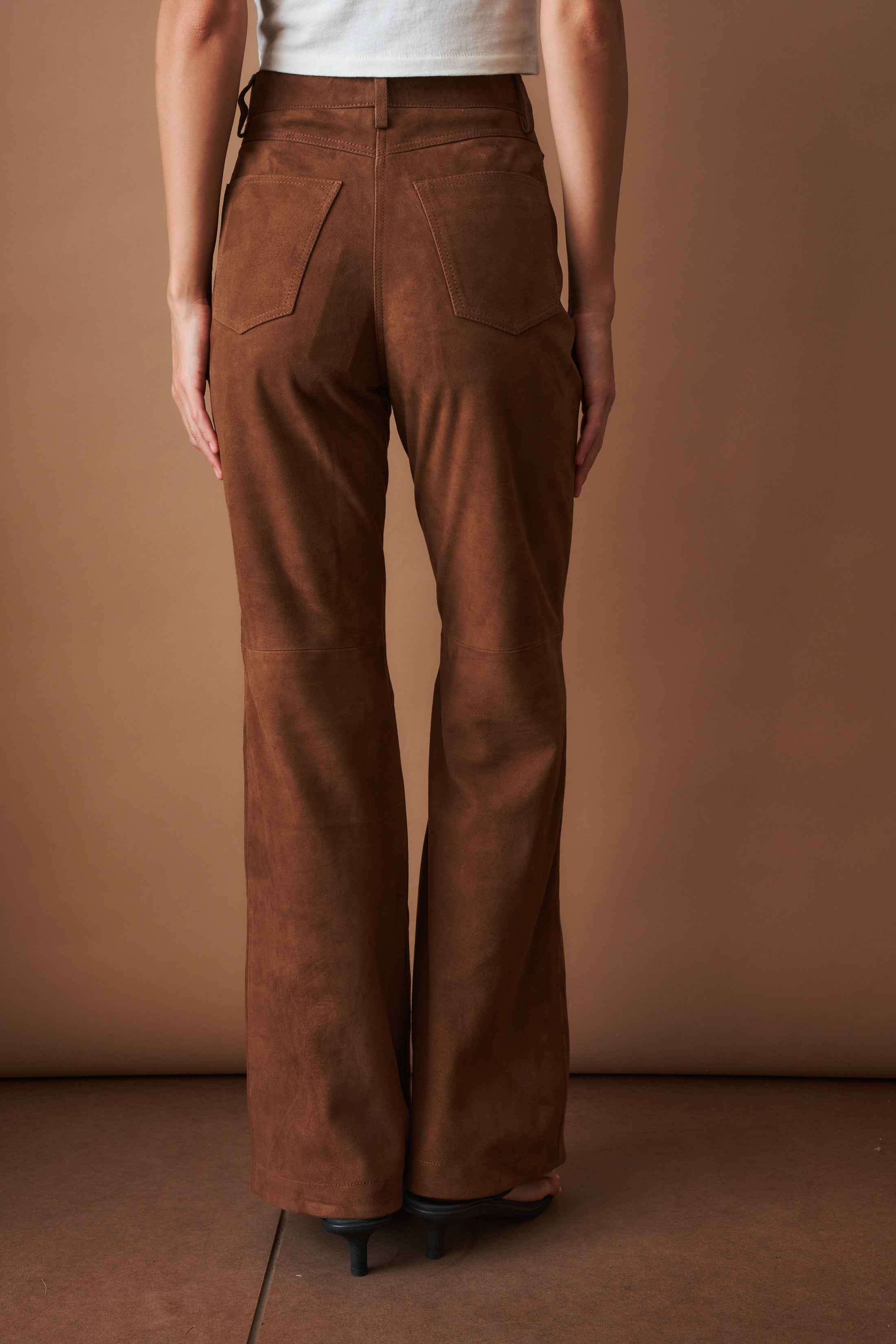 Suede High Waisted Pants - DÉSORDRE