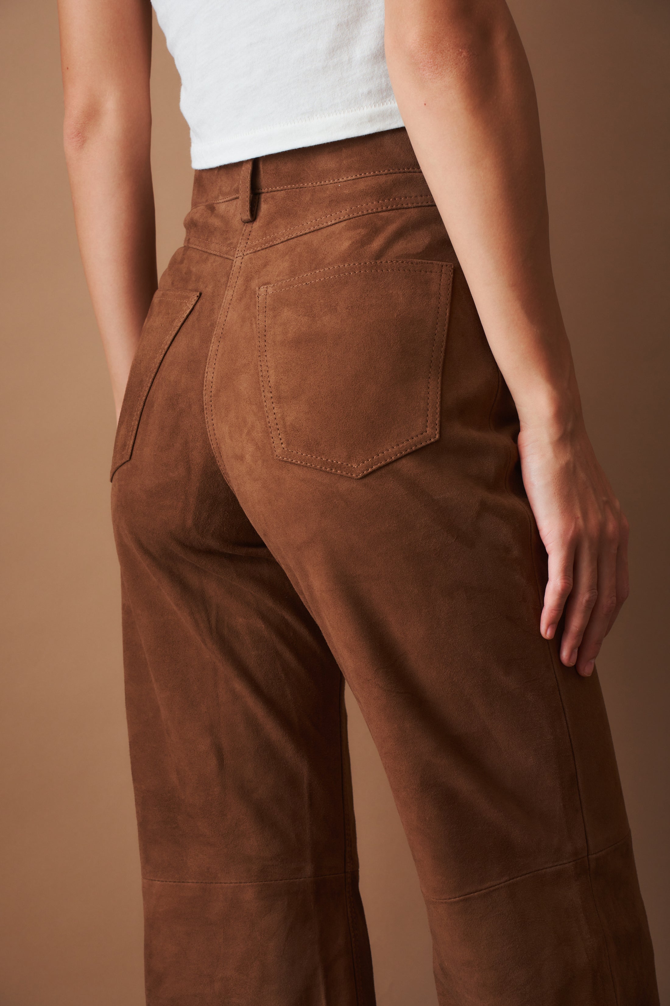 Suede High Waisted Pants - DÉSORDRE