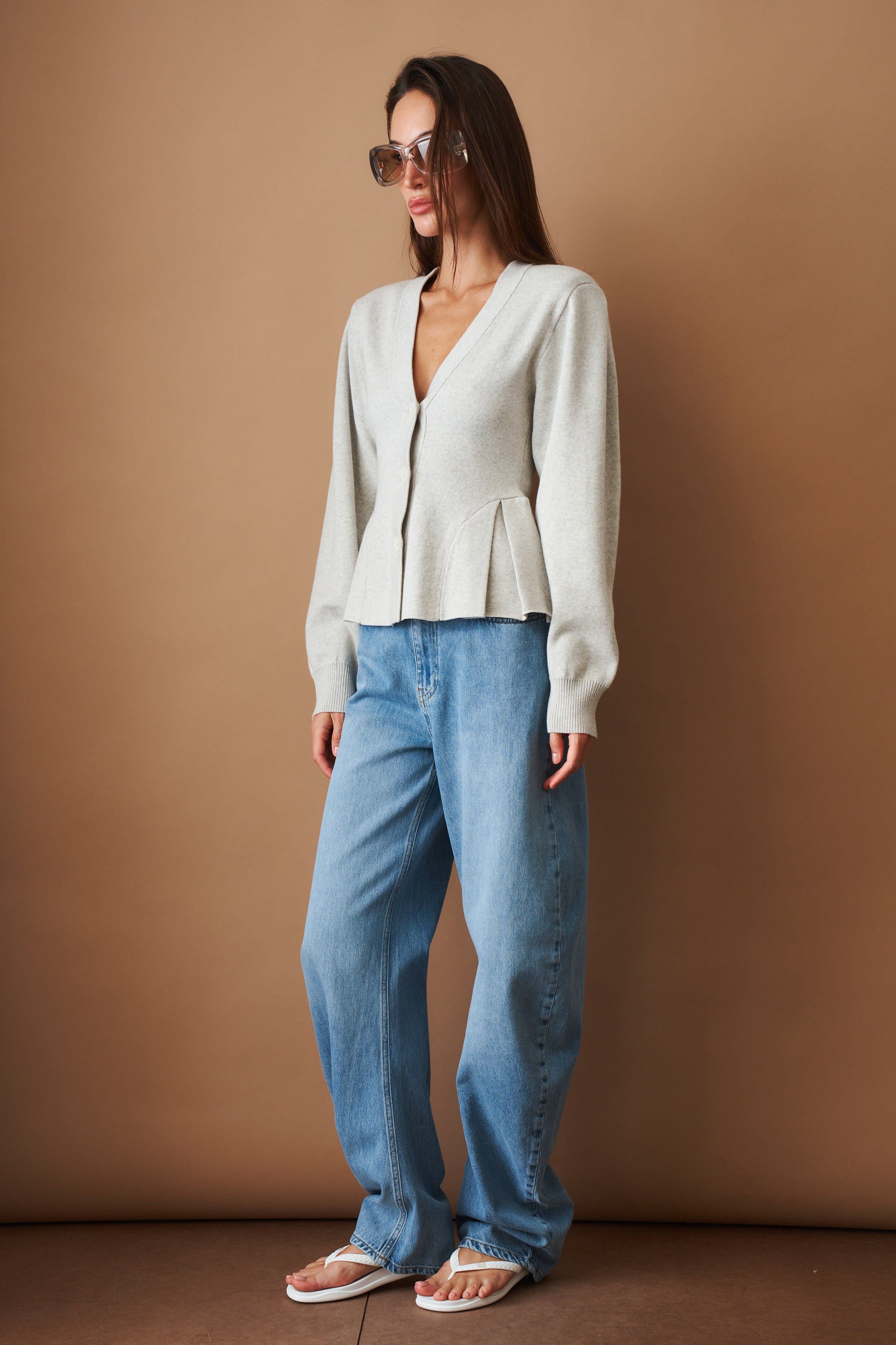 Peplum Knit Cardigan - DÉSORDRE