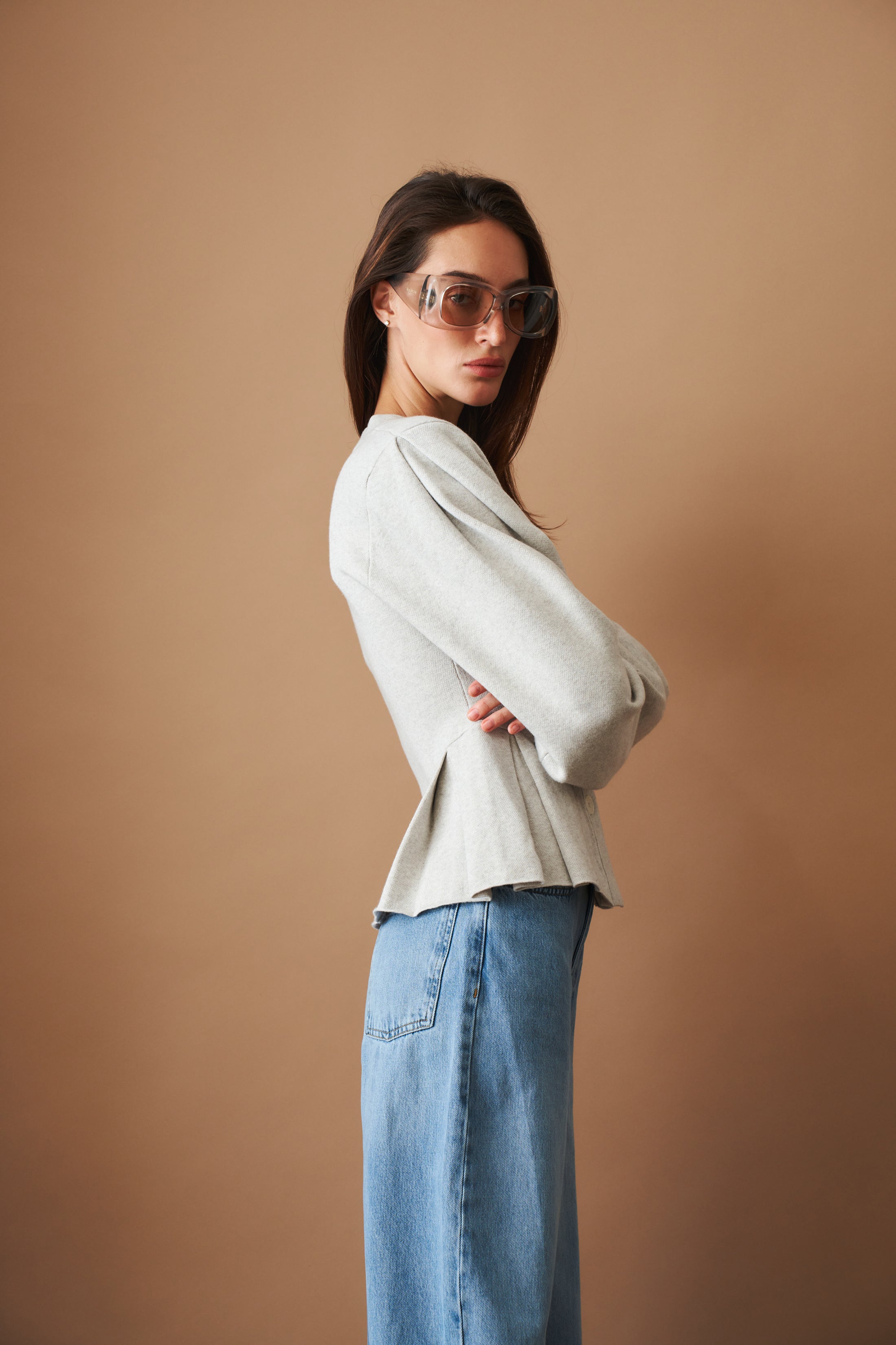 Peplum Knit Cardigan - DÉSORDRE