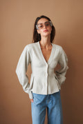 Peplum Knit Cardigan - DÉSORDRE