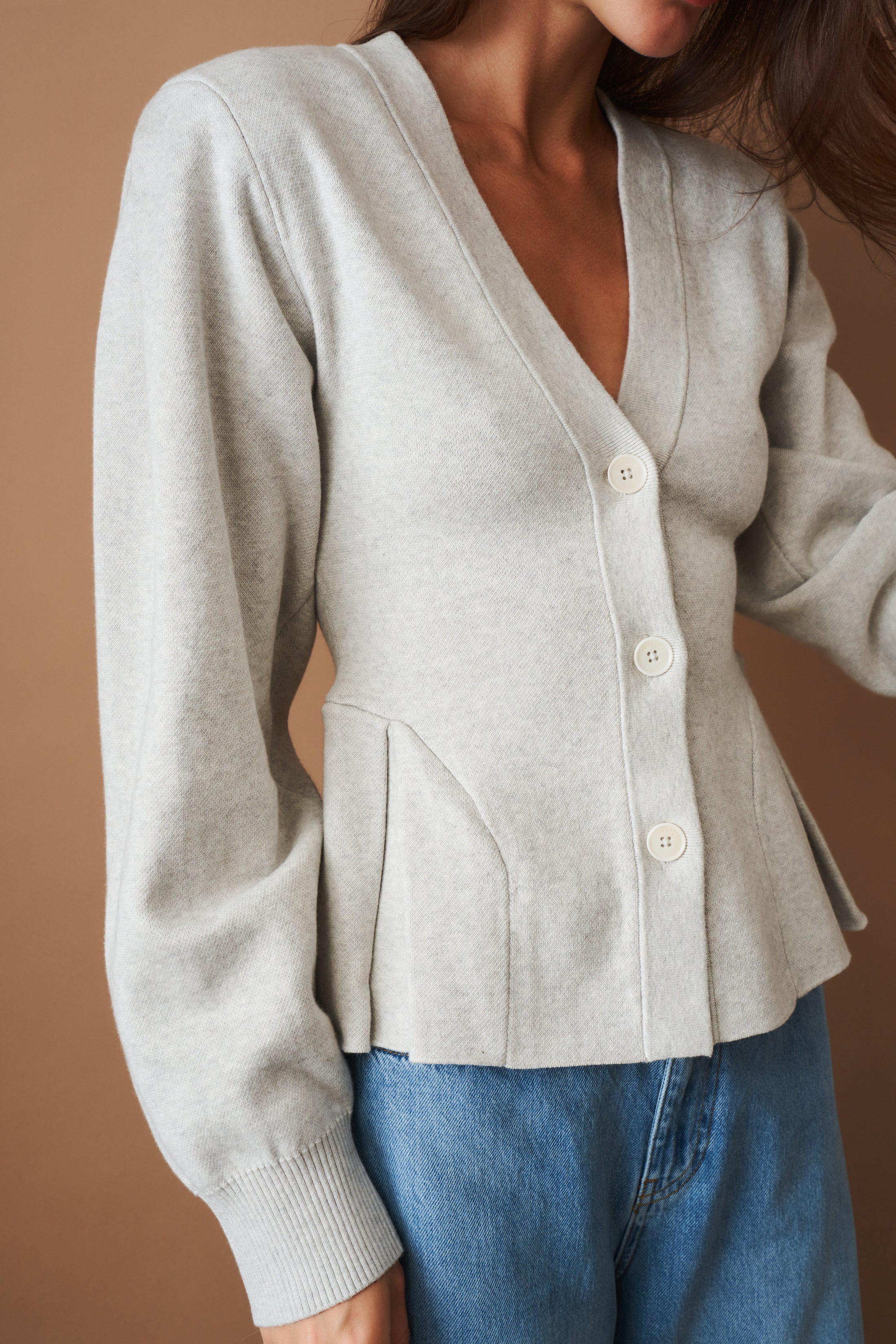 Peplum Knit Cardigan - DÉSORDRE