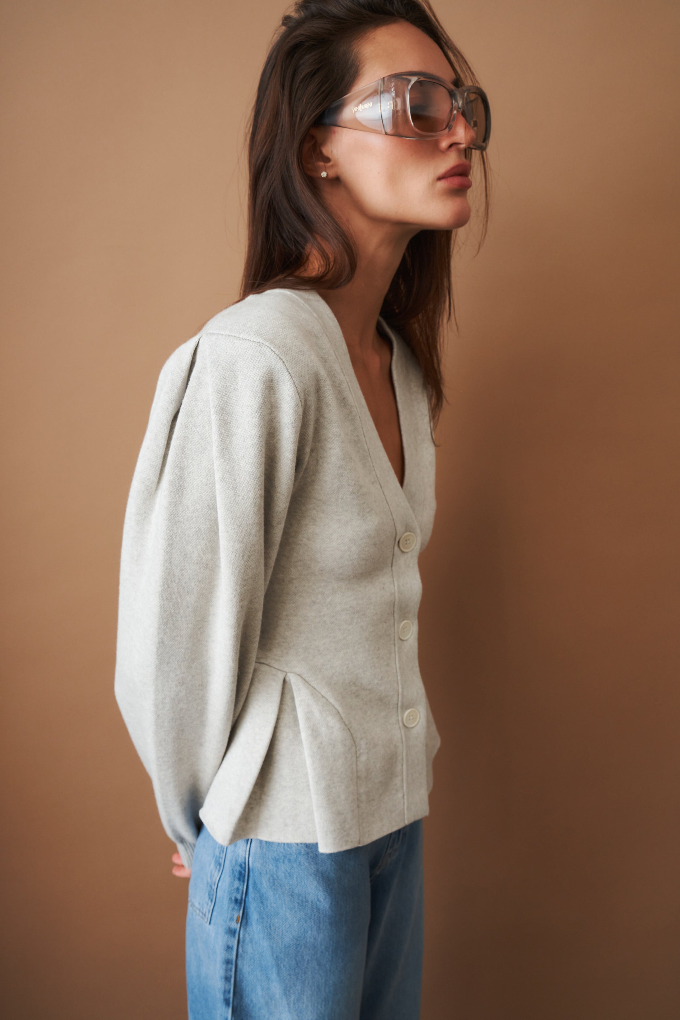 Peplum Knit Cardigan - DÉSORDRE