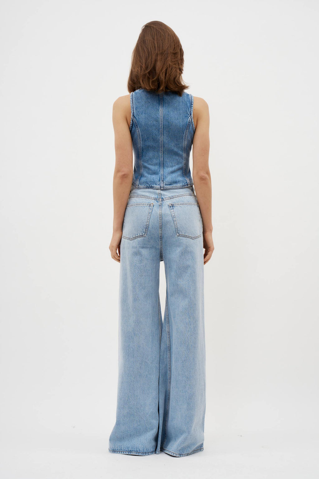 Sage Washed Blue Wide Leg Jeans - Désordre Boutique