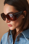 Rectangle Howl Transparent Cognac Sunglasses - DÉSORDRE