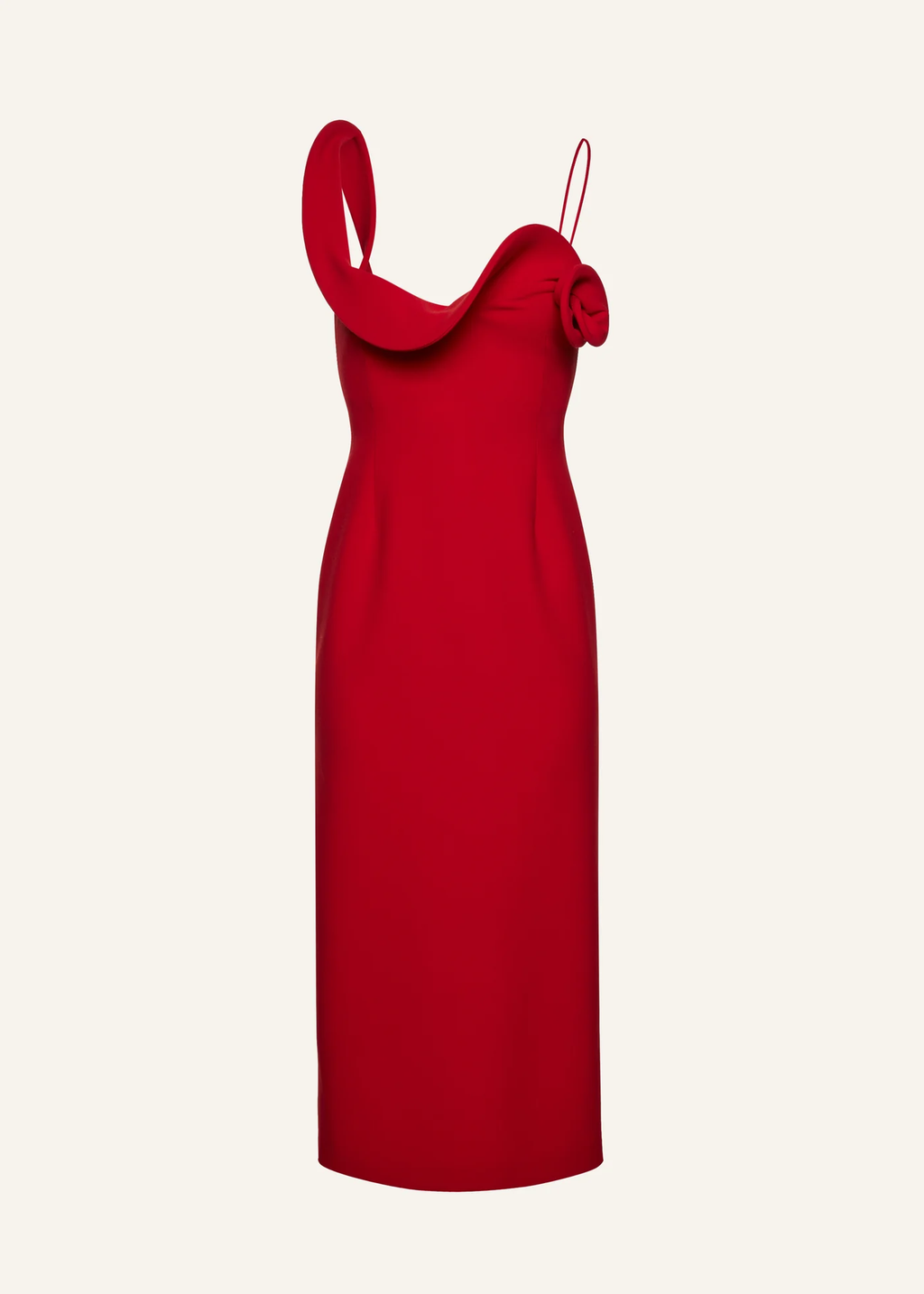 Sculptural Midi Red Dress - Désordre Boutique