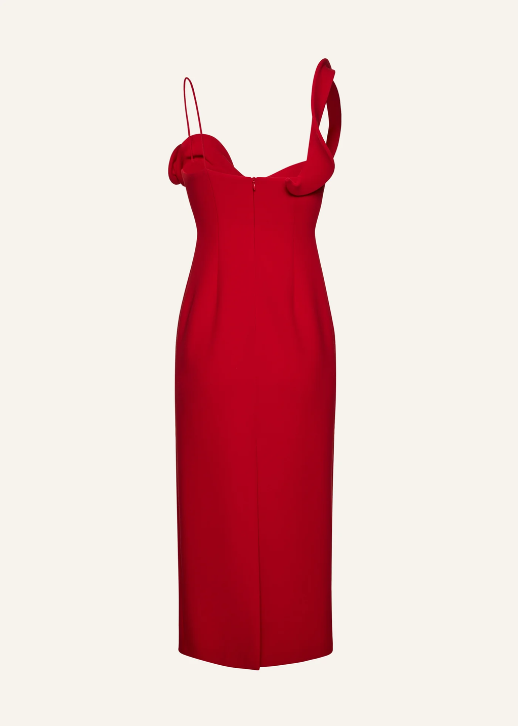 Sculptural Midi Red Dress - Désordre Boutique