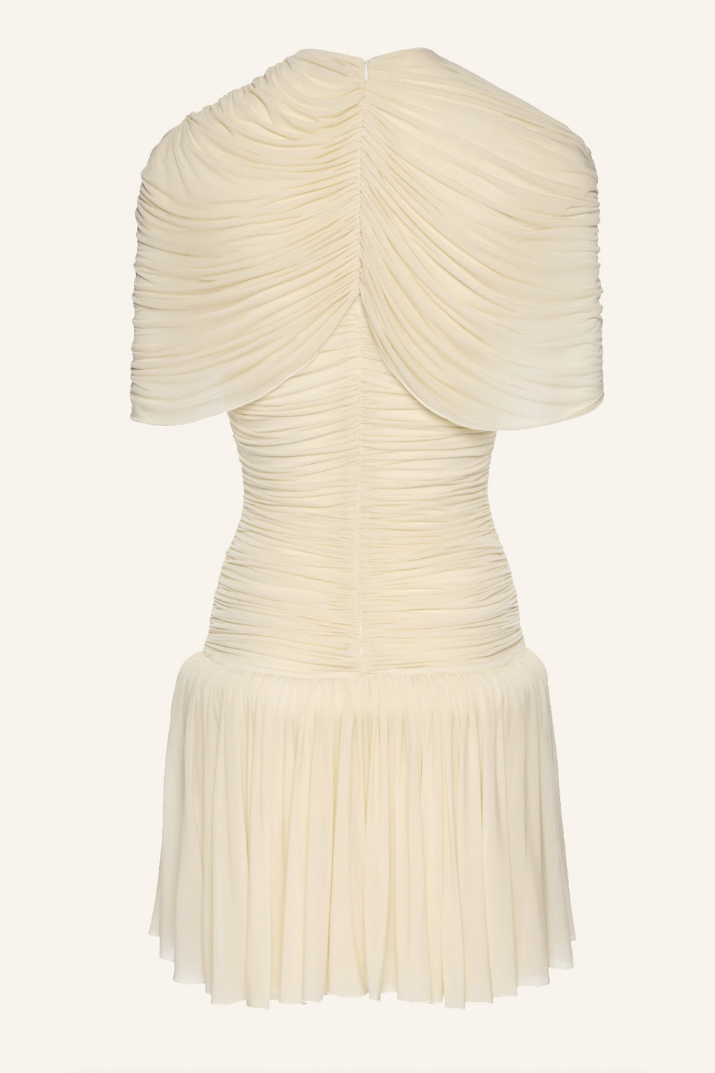 Draped Mini Cream Dress