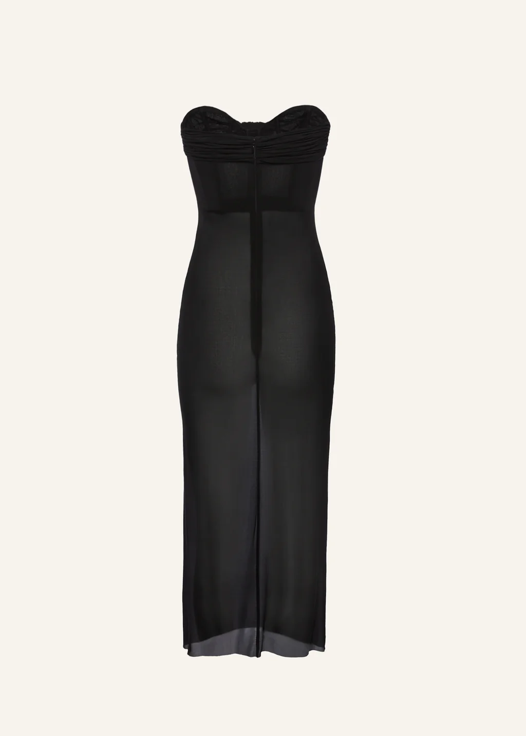 Sheer Strapless Bustier Black Midi Dress - Désordre Boutique