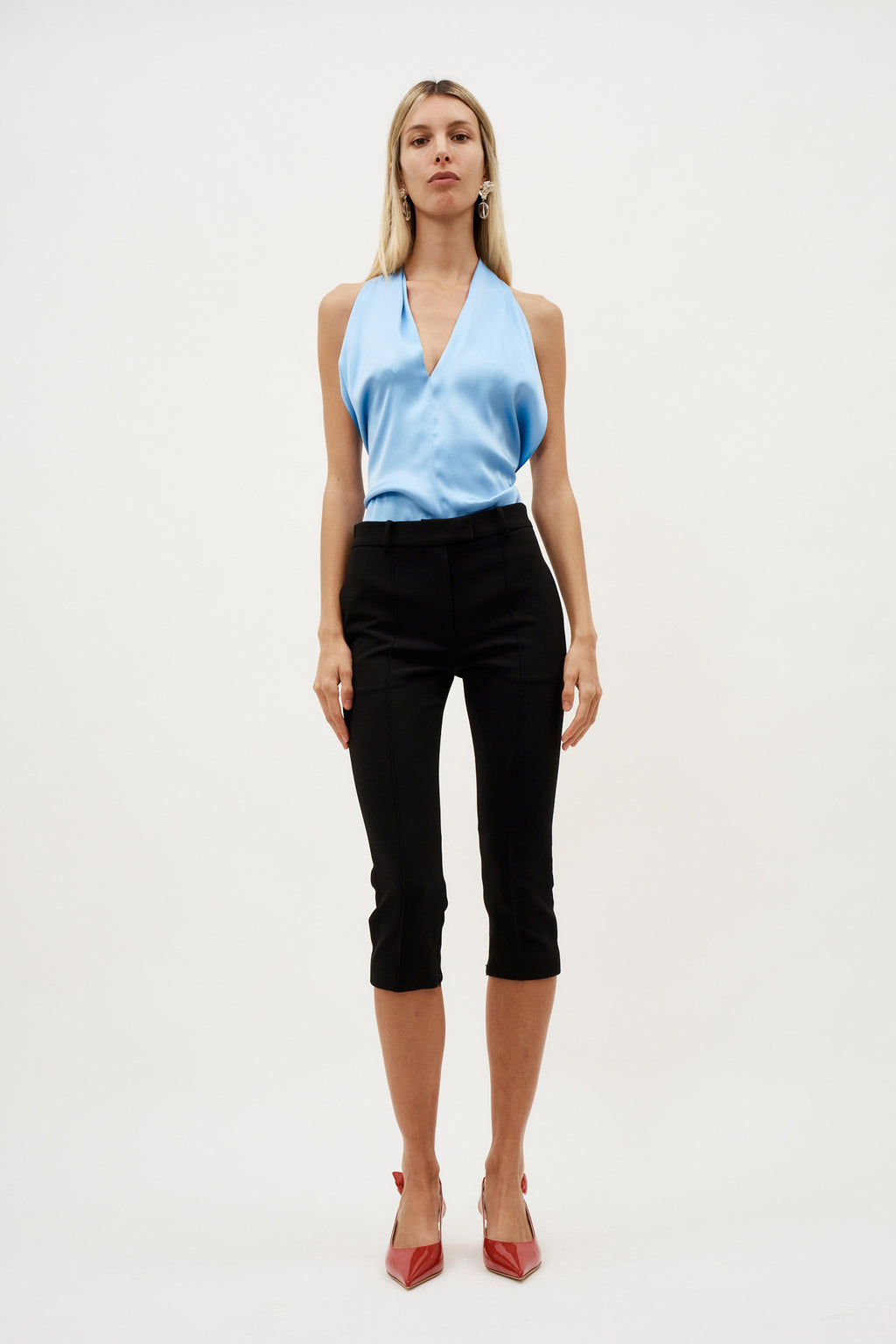 Silk Halter Blue Top - Désordre Boutique