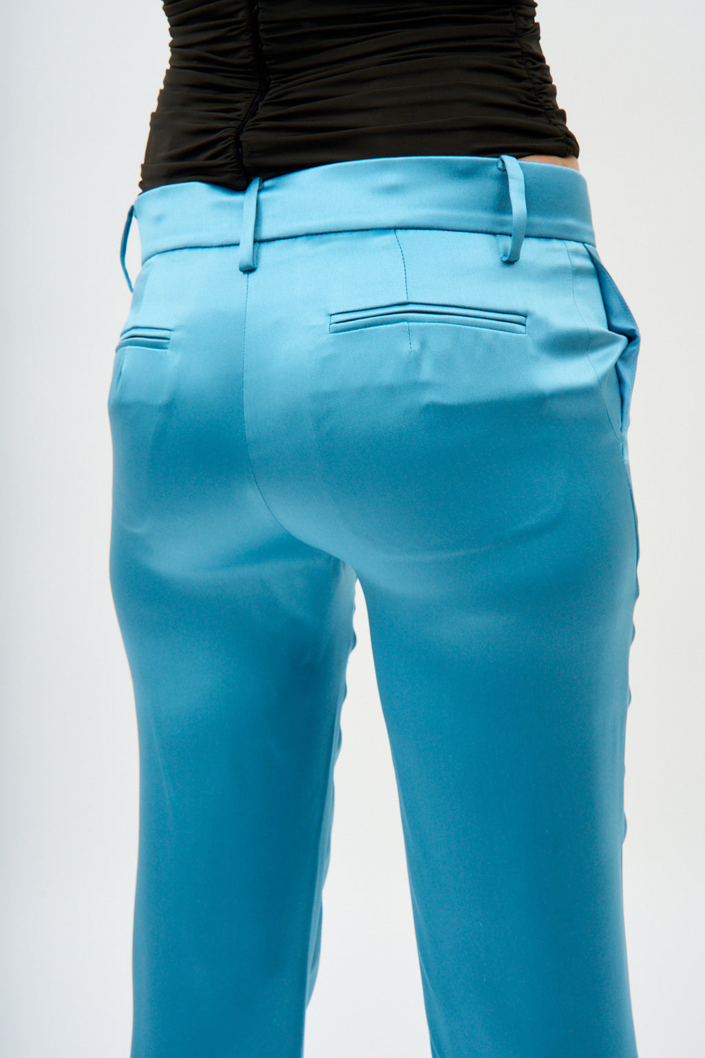 Silk Skinny Aquamarine Trousers - Désordre Boutique