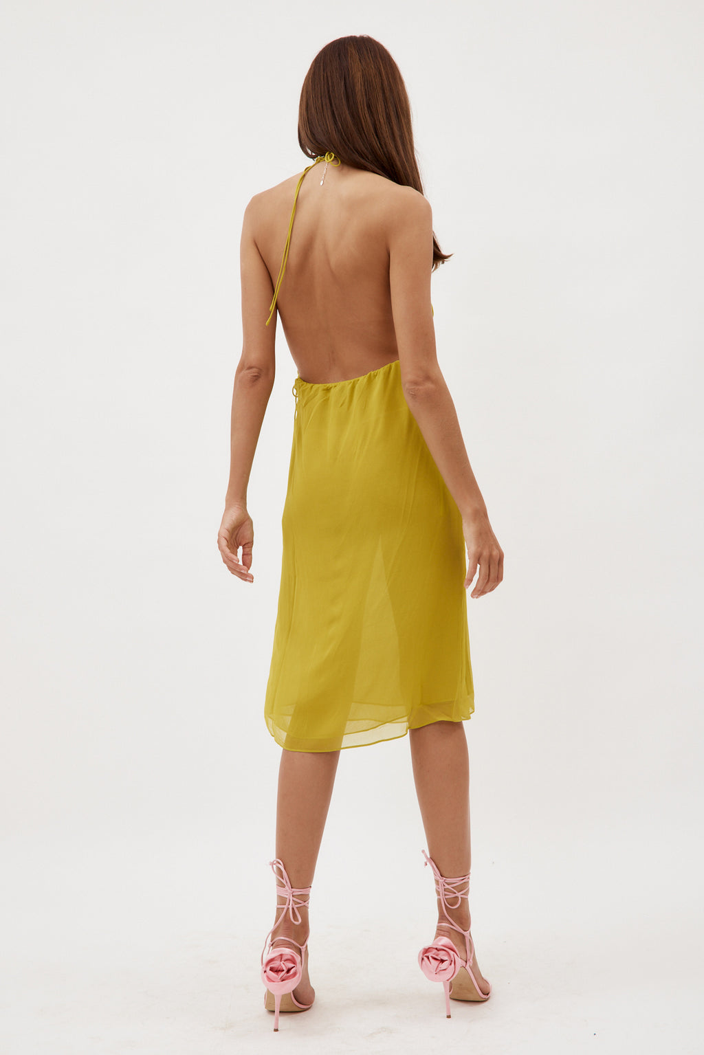 Silk Springs Halter Limeade Dress - Désordre Boutique