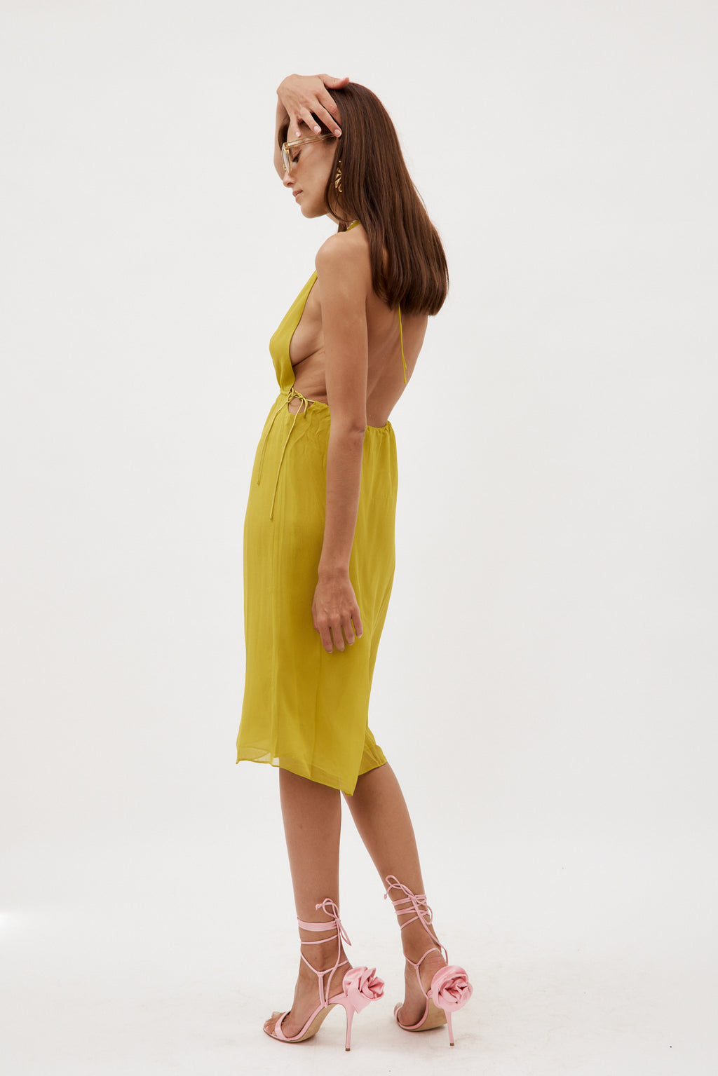 Silk Springs Halter Limeade Dress - Désordre Boutique