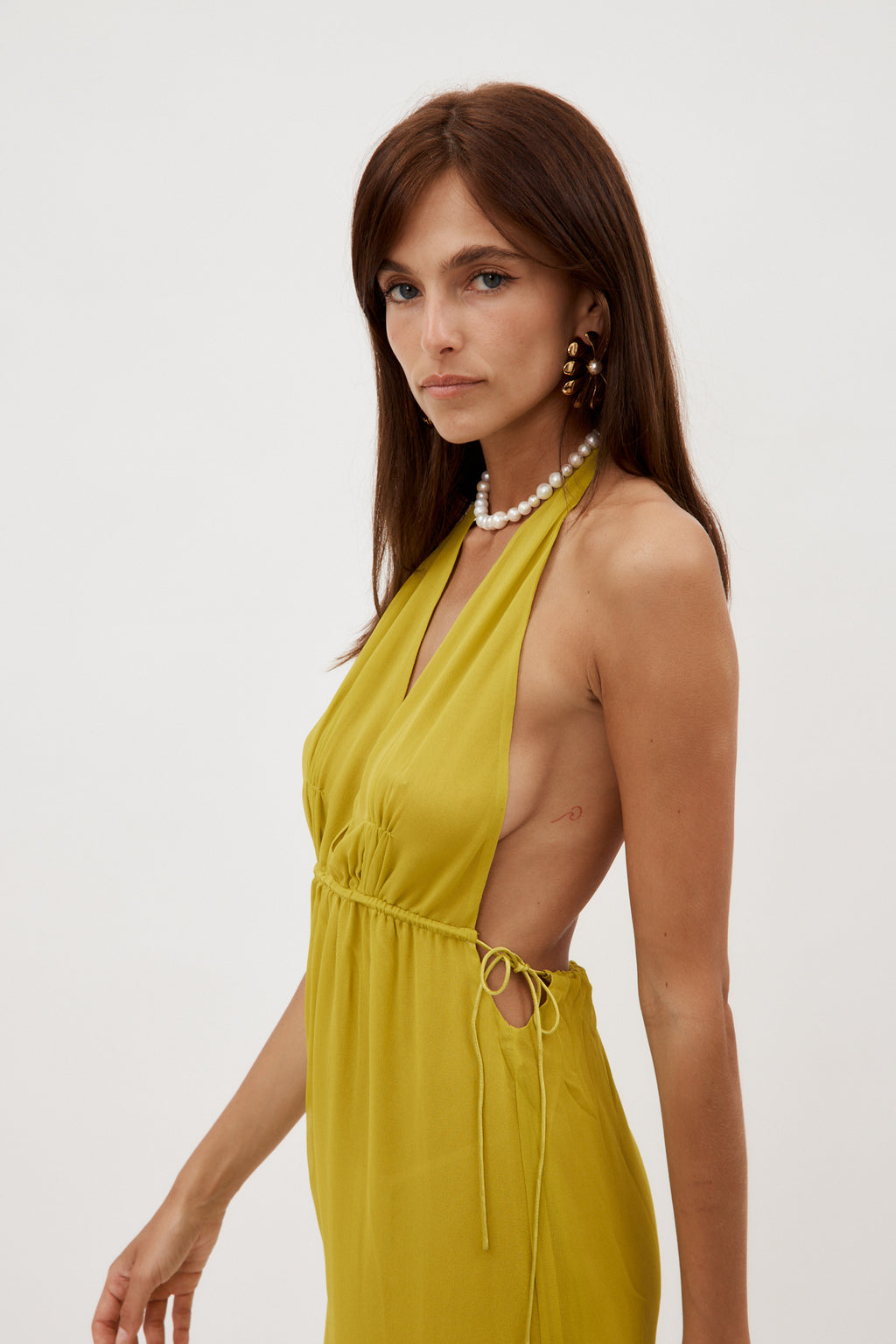 Silk Springs Halter Limeade Dress - Désordre Boutique