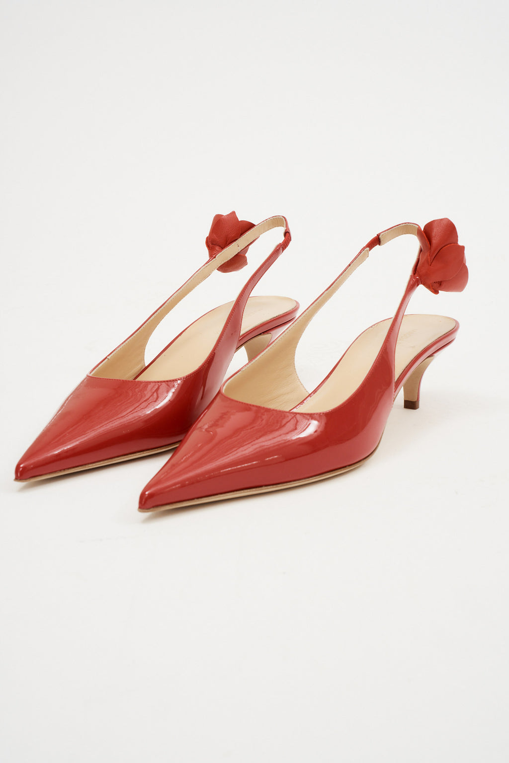 Slingback Rose Red Kitten Heel - Désordre Boutique