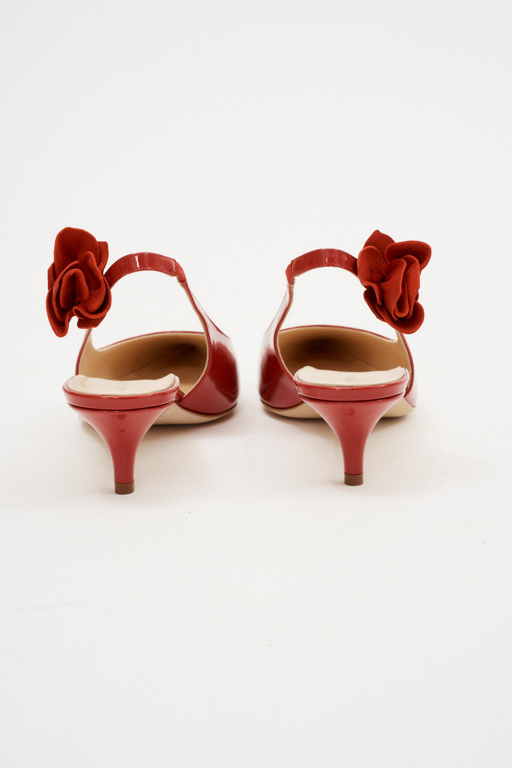 Slingback Rose Red Kitten Heel - Désordre Boutique